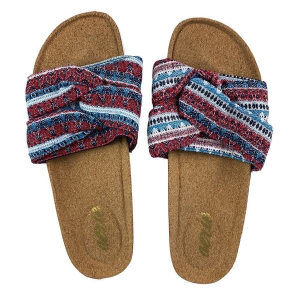 Aerie Boho Fabric Slides Size 8 - Like New - Picture 1 of 6
